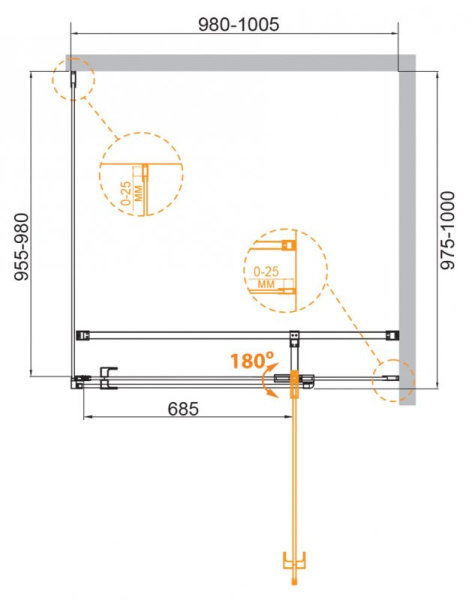 душевой уголок 100x100 cezares valvola-a-1-100-c-cr прозрачное