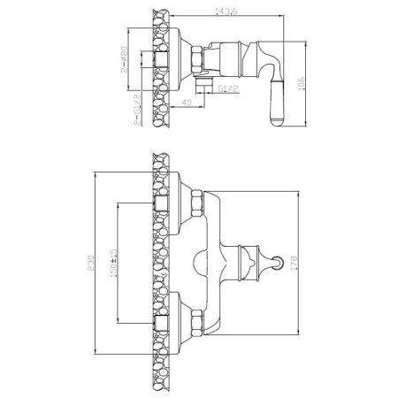 смеситель для душа esko prague (pg 80)