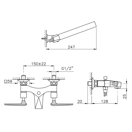 смеситель для ванны с душем nicolazzi vincent 1002cr28