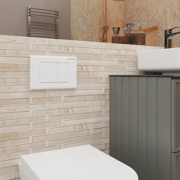 клавиша для инсталляции charus minimalista fp.310.12.01 для унитаза, пластик, белый матовый