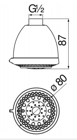 верхний душ nobili ad139/54cr chrome 8 см цвет хром