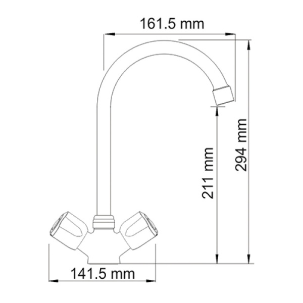 смеситель для кухни wasserkraft amper 2907 цвет хром