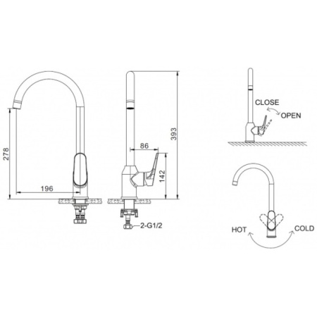 смеситель для кухни bravat eler f7191238cp-rus