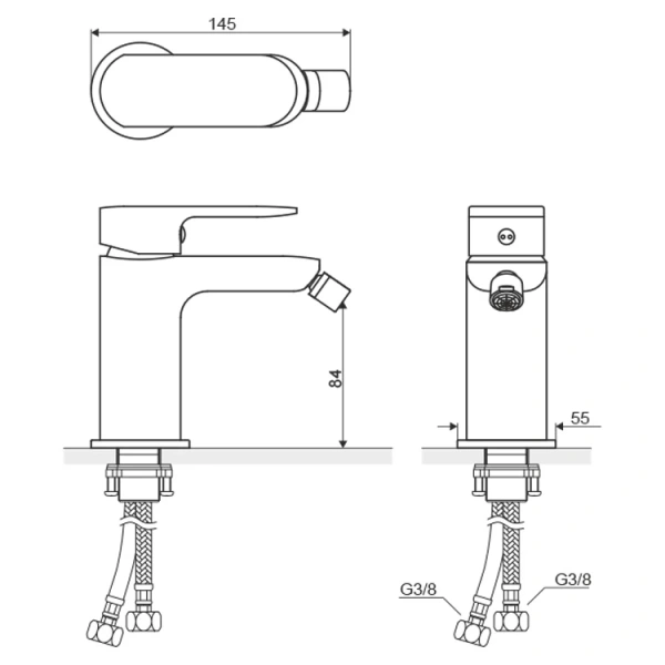 смеситель excellent calm arac.5003cr для биде, с донным клапаном, хром