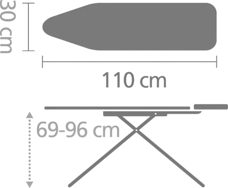 гладильная доска brabantia a 134180 110х30, бриз