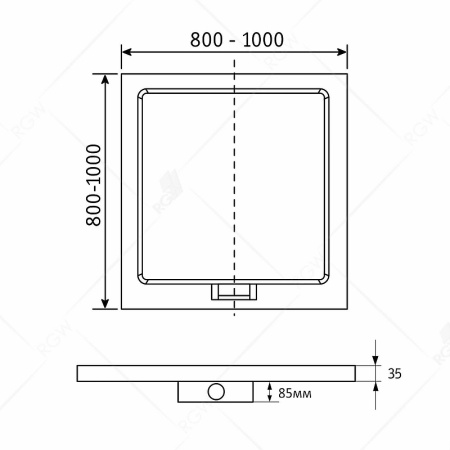 душевой поддон из искусственного камня rgw gws-01 белый