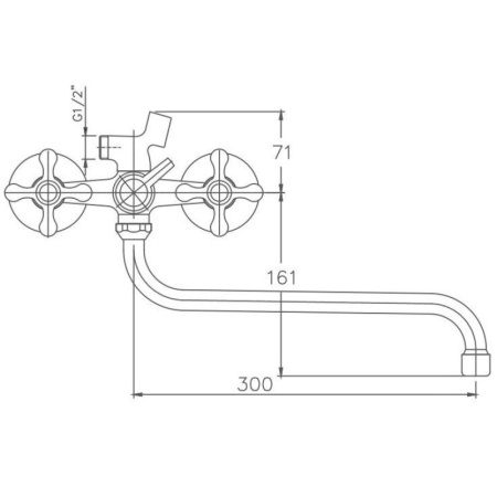 смеситель для ванны haiba hb2208-2 универсальный, цвет хром