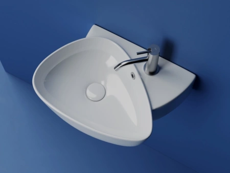 раковина ceramicanova element cn5049 накладная/подвесная, чаша слева, 49.5x35 см, белая