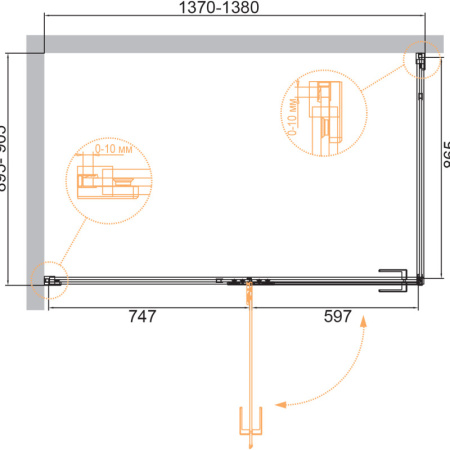 душевой уголок 138x90 cezares bellagio-ah-1-140/90-c-boro прозрачное