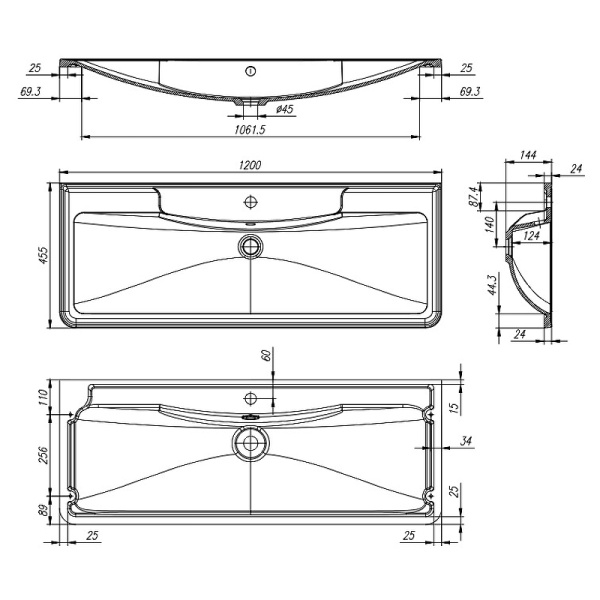 раковина belbagno 120 bb1200/455-lv-mr-alr белая