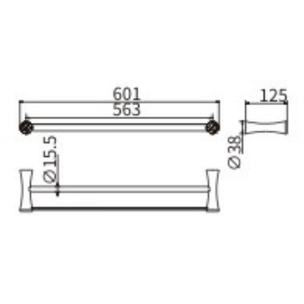 Полотенцедержатель CeramaLux Virginia 94309A двойной Хром