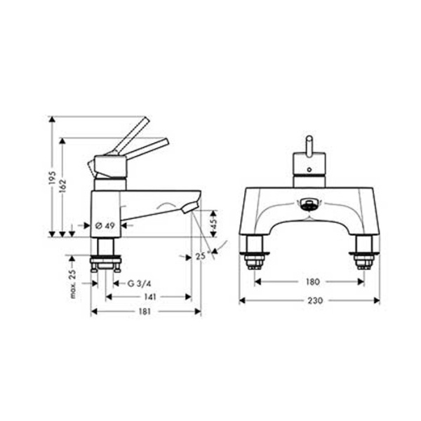 смеситель для ванны с душем hansgrohe talis 31427000