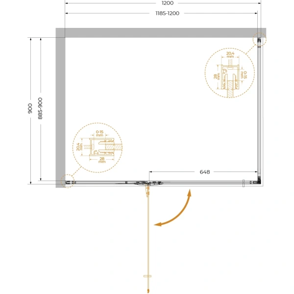 душевой уголок cezares liner 120x90 l liner-ah-1-120/90-c-cr-l профиль хром стекло прозрачное
