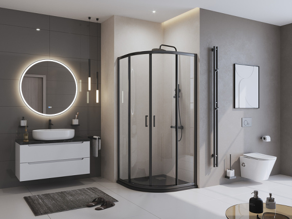 душевой поддон из искусственного камня belbagno uno 90x90 tray-mr-uno-r-90-550-35-nero черный