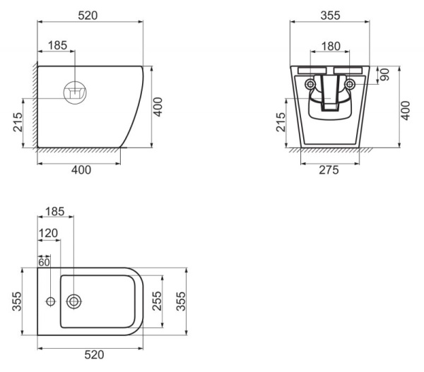 биде напольное belbagno alpina bb10100b белое