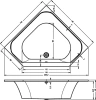 акриловая ванна riho austin 145x145 b005001005 (ba1100500000000) без гидромассажа