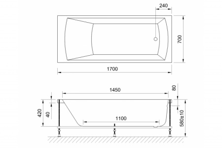 акриловая ванна royal bath vienna standart 170x70 rb953203st с гидромассажем