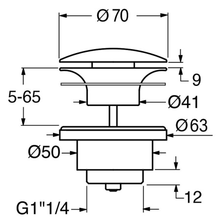 донный клапан gsi spares pvc05 click-clack tortora opaco