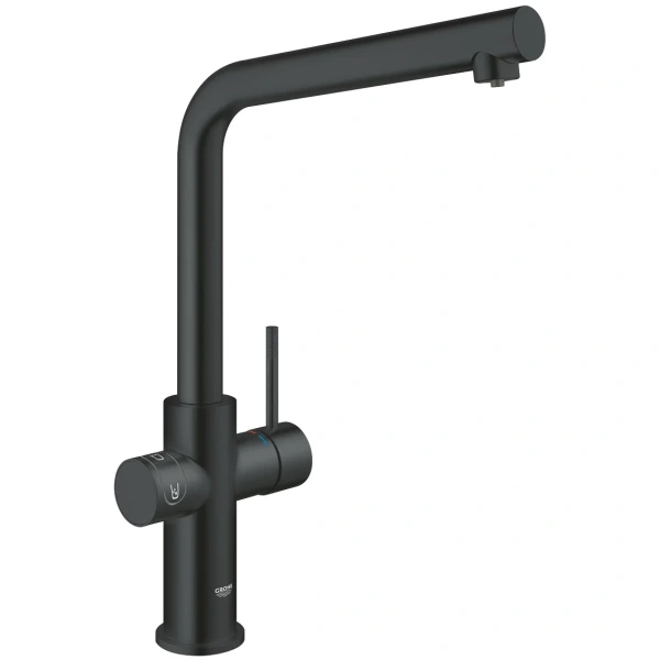 смеситель для кухни grohe blue home 31454ks1 с фильтром, черный бархат