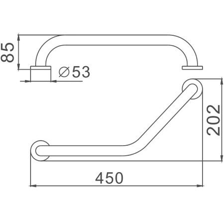 поручень haiba l hb1717 цвет хром