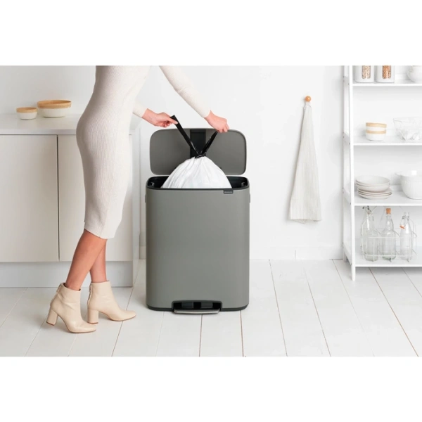Мусорное ведро Brabantia Bo Pedal Bin 211348 60 л, серое