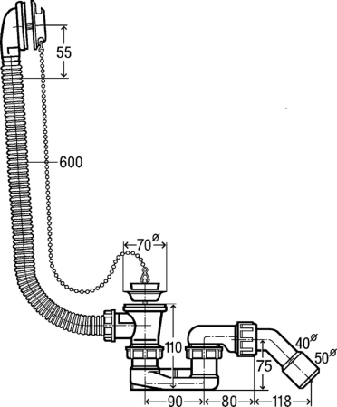 слив-перелив для ванны viega 311537
