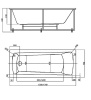 акриловая ванна aquatek либра new 150x70 lib150n-0000009 без гидромассажа с фронтальной панелью с каркасом (разборный) со слив-переливом (справа)