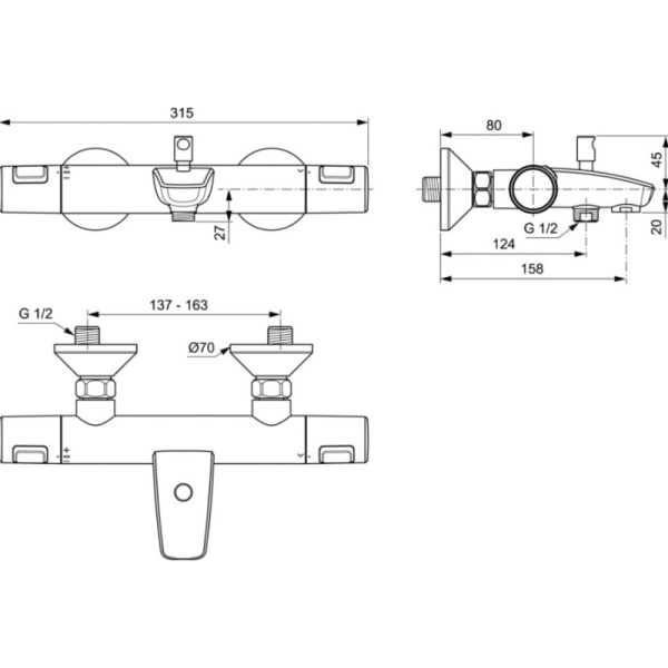 смеситель для ванны ideal standard a7206aa