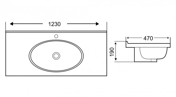 раковина встраиваемая weltwasser deilbach 7507 120 см, 10000005588, белая