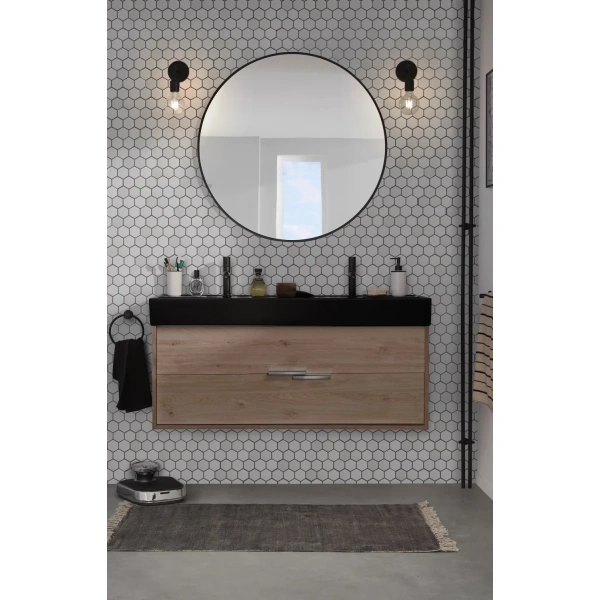 тумба под раковину 120 см jacob delafon vivienne eb1669-e75-e75 подвесная, цвет дуб давос