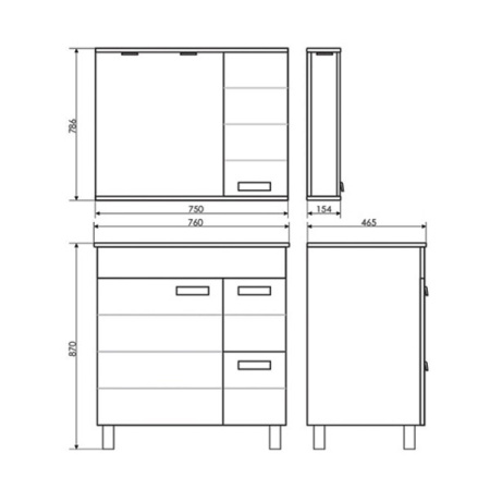 тумба с раковиной comforty модена м-75 00-00001643 напольная белая матовая