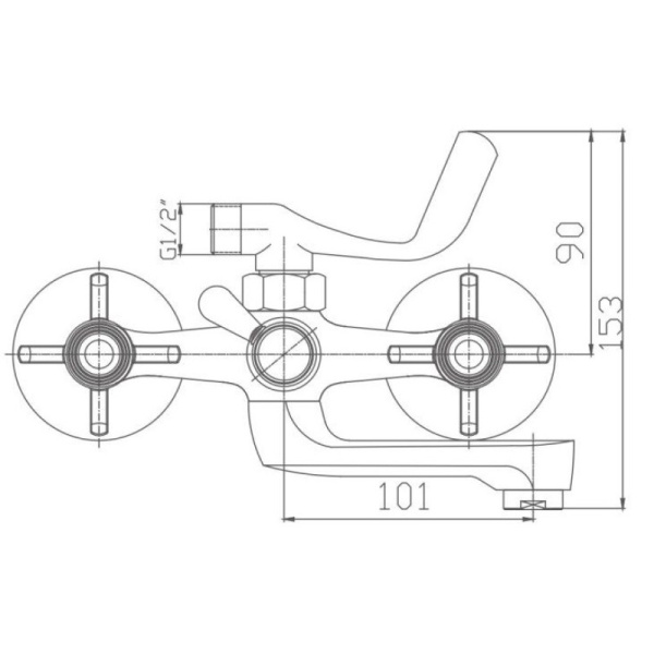 смеситель для ванны haiba hb3024 цвет хром