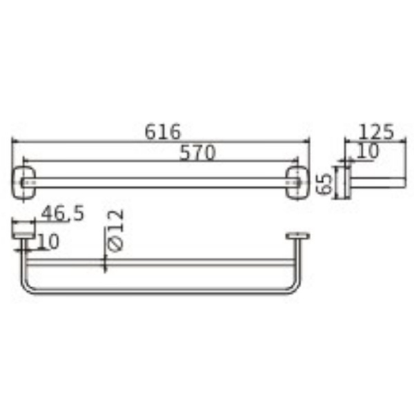 Полотенцедержатель CeramaLux Cube 12609 двойной Хром