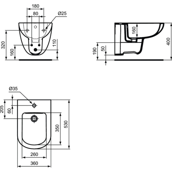 биде подвесное ideal standard tempo t510001