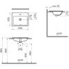 раковина встраиваемая vitra s20 55 см, 5465b003-0001, цвет белый