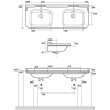 раковина полувстраиваемая kerasan waldorf 150 см 4143k1 двойная