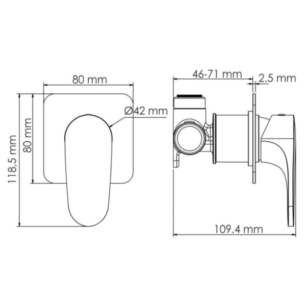 смеситель для душа, wasserkraft havel 3651