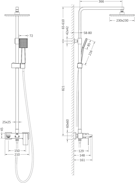 душевая стойка timo selene sx-1030/17