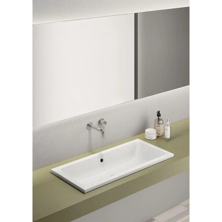 раковина gsi kube x 895411 встраиваемая снизу, 80x37 см, bianco lucido (белый глянец)