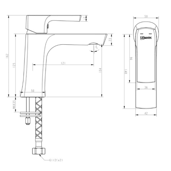 смеситель для раковины lemark ursus lm7206bl черный