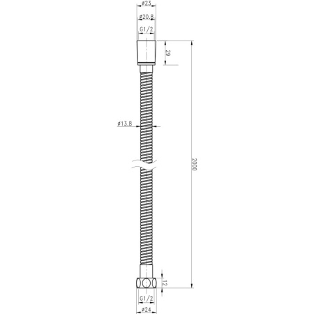 душевой шланг 200 cezares czr-fmm-200-nop