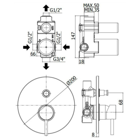 смеситель для ванны paffoni stick sk015cr