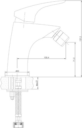 смеситель для биде aquanet techno sd90884 хром