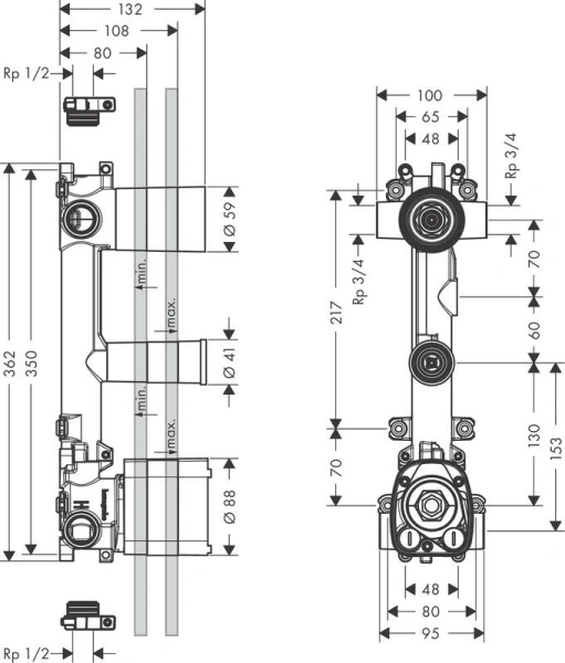 скрытая часть axor citterio e 36701180