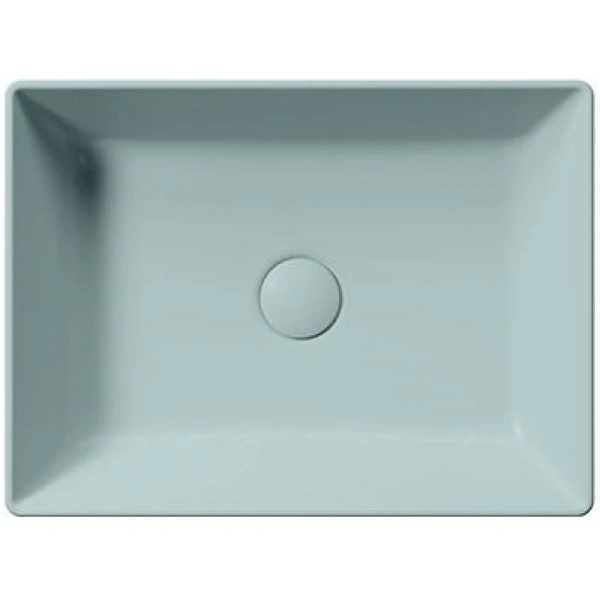 раковина gsi kube x 942915 накладная, 50x37 см, ghiaccio opaco (голубой матовый)