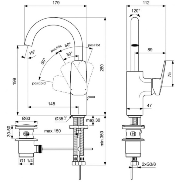 смеситель для раковины ideal standard ceraplan bd235aa