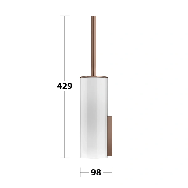 Ёршик для унитаза Keuco Edition 400 11564 299000 с хрустальной матовой колбой, с крышкой, красное золото шлифованное