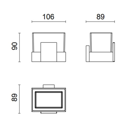 стакан настенный oasis square 0sqr01500900011or, цвет: золото