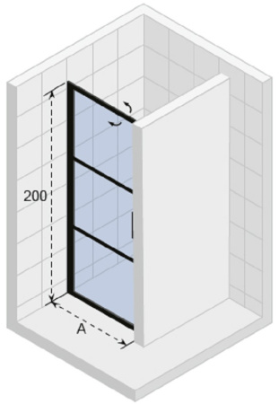 душевая дверь в нишу riho grid gb101, gb1100000(g004003121), 100 х 200 см