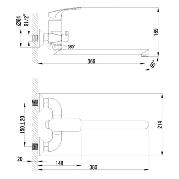 смеситель для ванны с душем lemark plus shape lm1751c универсальный